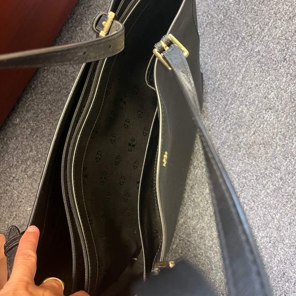 Tory Burch black leather tote